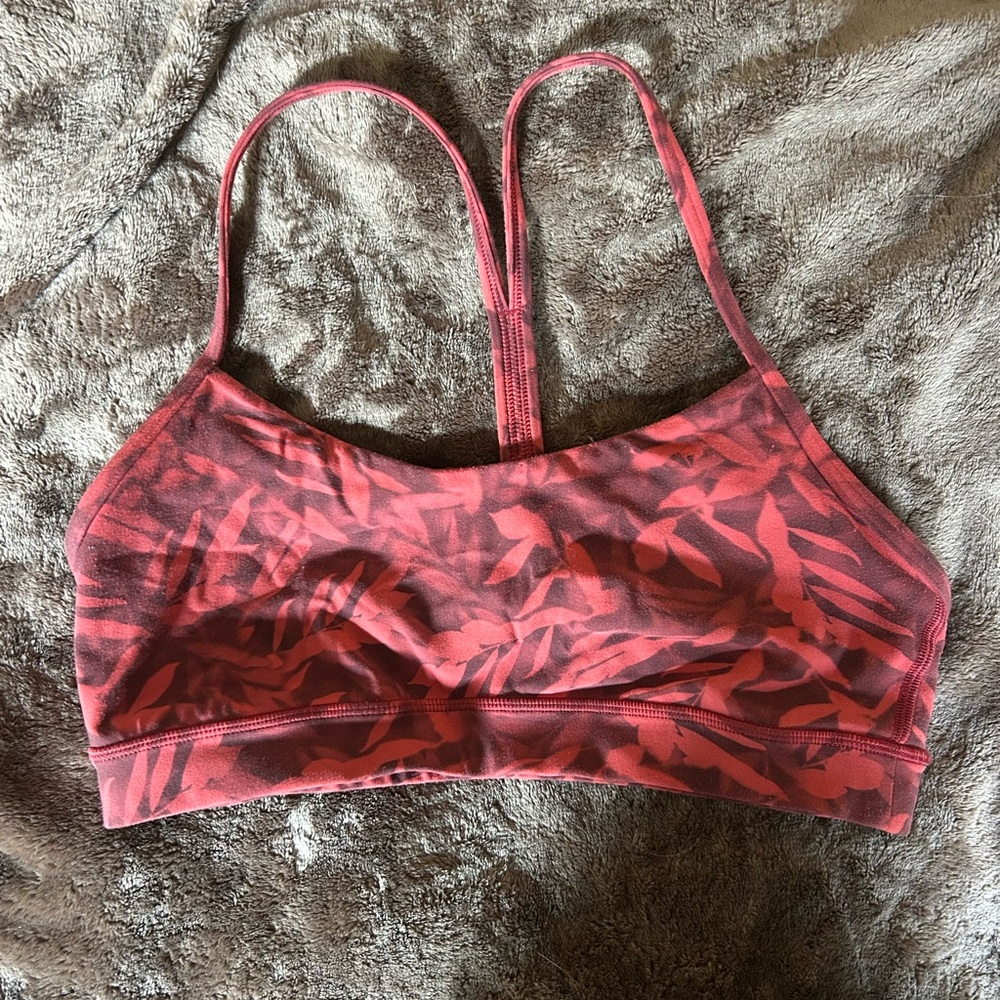 Lululemon Athletica Red Patterned Sports Bra
